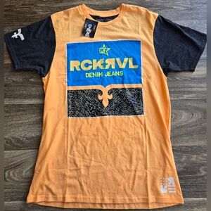 Rock Revival Orange and Black Graphic T-Shirt